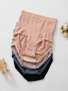 SHEIN Women's High Waist Triangle Panties, 5pcs/Set - Multicolor - View 3