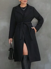 EURMUSE Petite Women's Open Lapel Collar Coat