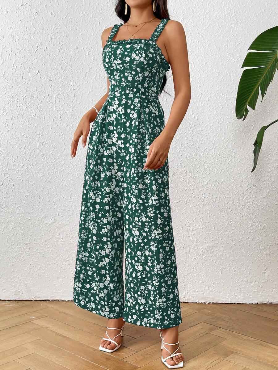 SHEIN VCAY Mono casual de mujer con estampado floral para vacaciones - Multicolor - Ver 1