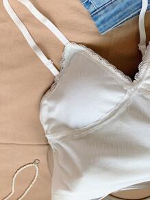 Comfortcana Women's Solid Color Simple Daily Camisole Top - White - View 6