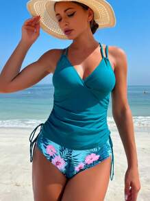 SHEIN Swim Débardeur de femme, Top de tankini à imprimé aléatoire, acheté pour l'été