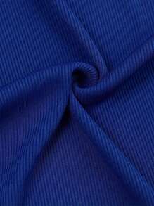 ChicMe 无袖罗纹针织背心，修身百搭，适合日常穿着，夏季女士优雅之选。 - 藍色 - 查看 4