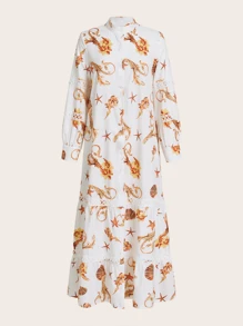 SHEIN Clasi Women's Random Printed Simple Daily Summer Dress