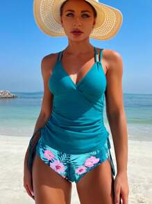 SHEIN Swim Débardeur de femme, Top de tankini à imprimé aléatoire, acheté pour l'été