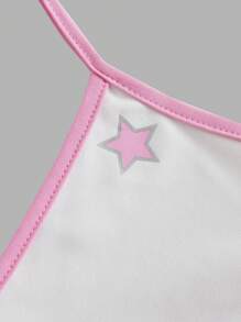 SHEIN ICON Conjunto de blusa sin mangas ajustada con estrellas impresas y falda de tubo de Body entallado con cuello halter