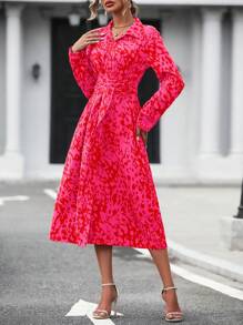 SHEIN LUNE Váy dài tay kiểu dáng kỳ nghỉ in hình mùa hè dành cho nữ - Nhiều màu - Xem 6