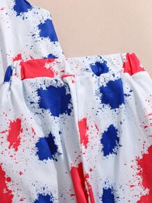 2pcs Cute Boys' Spotted Hoodie And Overalls Set - White - View 4