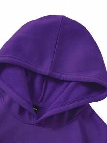 Manfinity Homme Loose-Fit Men's Letter Printed Hoodie And Sweatpants Two Pieces Set, Men Purple Outfit, Men Sweatpants, Purple And Black Hoodie, Men Joggers, Men Sweats - Multicolor - View 5