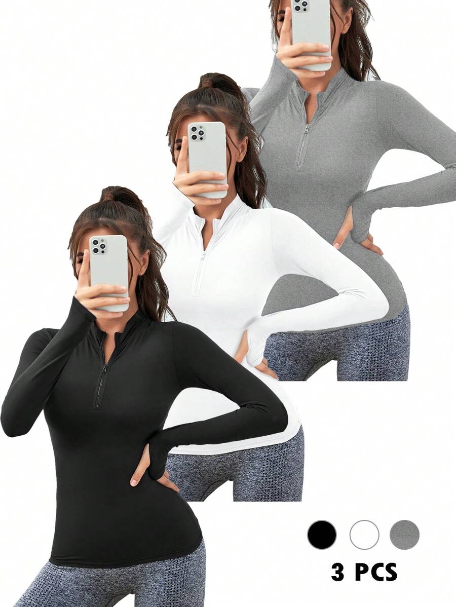 Activina 女士纯色简约日常柔软透气运动长袖运动衫秋季运动衫 - 彩色 - 查看 1