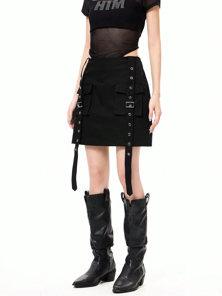 Women's Summer Workwear Skirt With Large Pockets