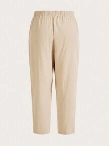 Elaquor Bequeme Leinenhose mit elastischem Bund und weitem Bein, atmungsaktiv und angenehm für den täglichen Gebrauch, Urlaub und den Arbeitsweg