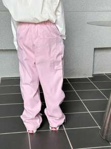 SHEIN Young Boy Simple Casual Long Pants Versatile - Pink - View 2
