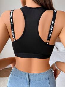 Moonlight&Mama Mesh Panel Nursing Bralette Wireless Maternity Lingerie One-Piece Sports - Black - View 2