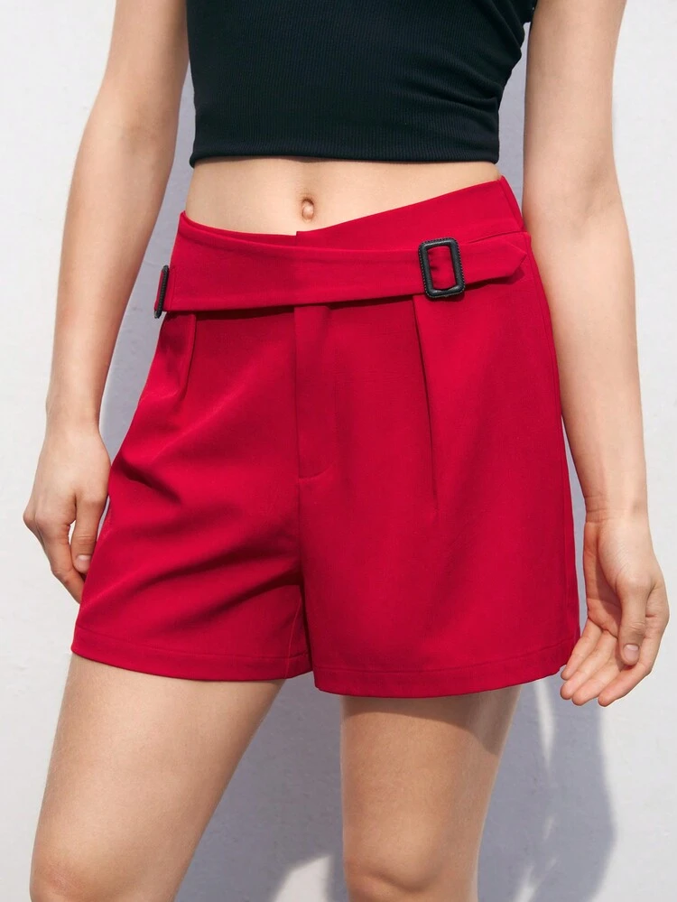 SHEIN Maija Women's Summer Casual Solid Color Shorts With A Sense Of Design