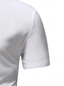 Manfinity Mode Áo Sơ Mi Nam Ngắn Tay Màu Trơn (Loose Fit) Cho Mùa Hè - trắng - Xem 3