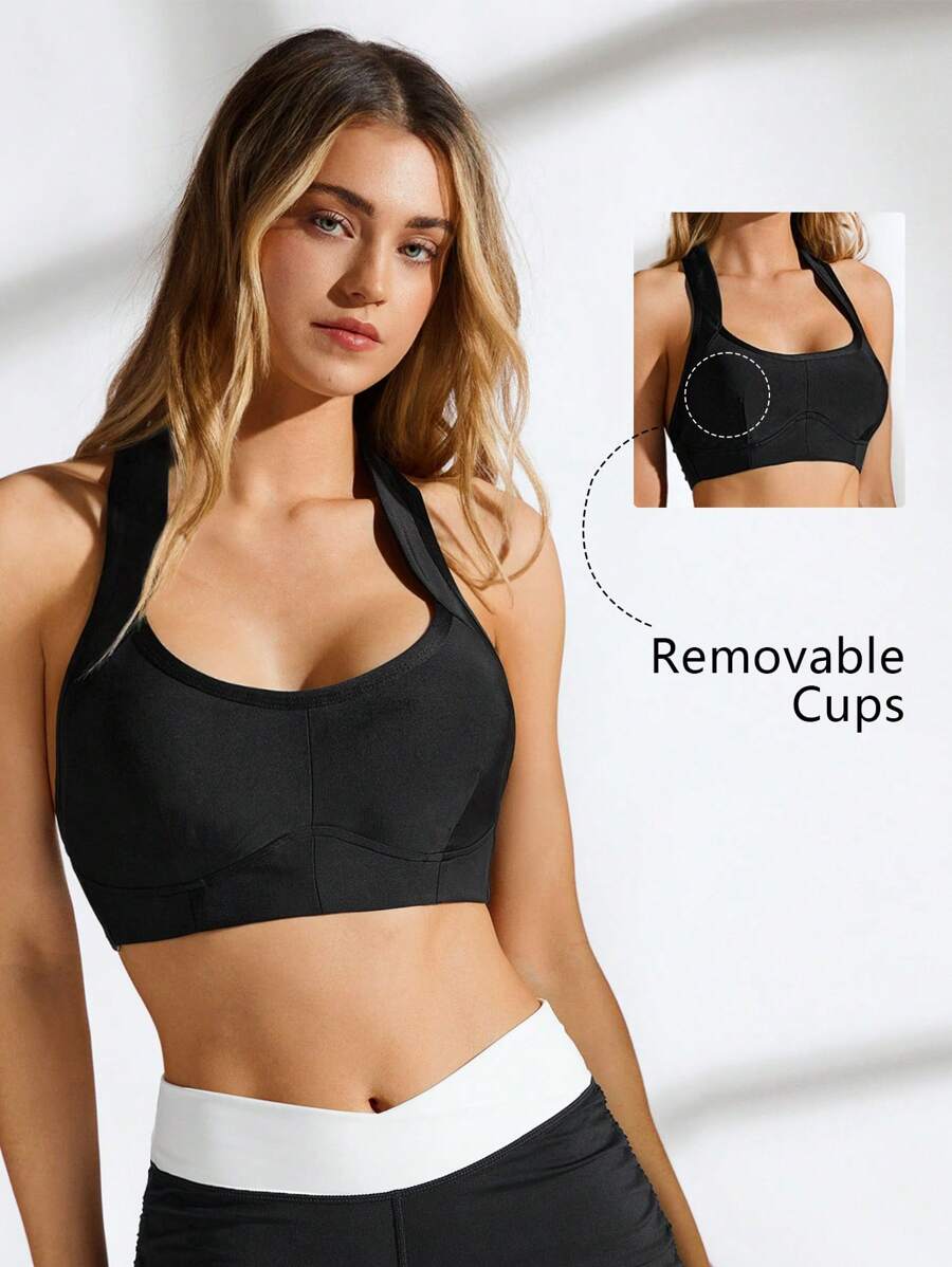 VARSIVA Sports Summer Yoga Basic Chest Cup&Backless With Workout TankTop - Black - View 1