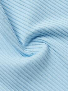 Cozy Pixies Baby Girl's 3pcs Casual And Soft Knit Solid Color Tank Tops Set - Blue - View 5