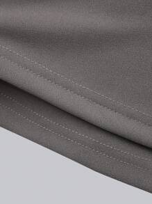 Hauture Falda pantalón cruzada con detalle de O-ring y cintura alta - Gris - Ver 7