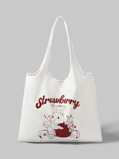Kawaii Bolso de lona de mano y de hombro, de gran capacidad, estilo coreano-japonés para mujeres en San Valentín