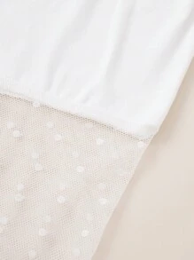 Girls' White Mesh Leggings - White - View 3