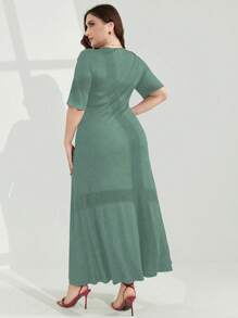 Modelyn Plus Size Women's Simple Solid Color Casual Dress For Daily Wear