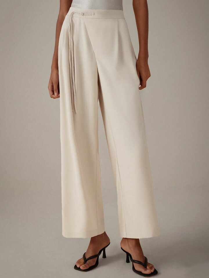 【BAON】25SS★ [BAONHAUS] Genbibeu Nylon Belted Wide-leg PT bkk11626_ivory_xl?pdp.template