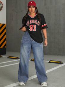SHEIN ICON Quần Jeans Boyfriend Jeans ... - Màu xanh lam - Xem 6