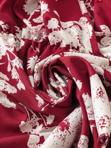 SHEIN LUNE 加大尺碼女士假期雙肩頸花卉印花綁帶無袖上衣