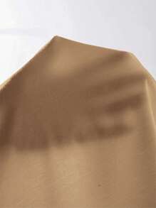SHEIN EZwear Quần ống loe eo rộng rắn - Màu Khaki - Xem 5