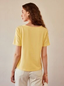 MOTF PREMIUM LACE V-NECK T-SHIRT,SUMMER OUTFITS