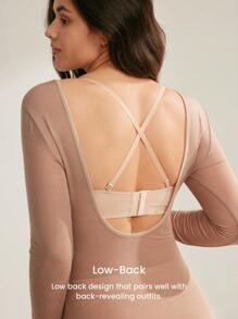 LUVLETTE Black Strapless Sexy Push-Up Deep-V No-Show Basic Half Chic & Cozy Lingerie As Outerwear Bra