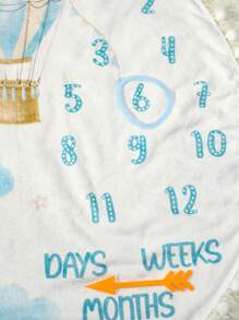 SHEIN 新生兒男寶字母和數字印花攝影套裝，配以毛絨球裝飾 - 彩色 - 查看 7