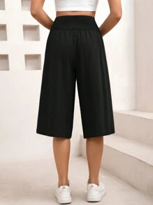 SHEIN Essnce 女士夏季休閒束腰七分褲，適合日常穿著