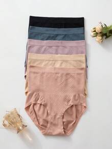 SHEIN Women's High Waist Triangle Panties, 5pcs/Set - Multicolor - View 4