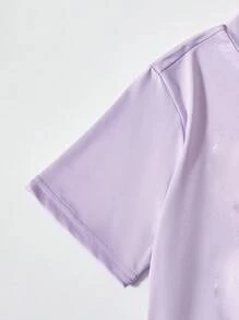 SHEIN 青少年女孩休闲 T 恤和紧身短裤套装