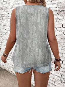 SHEIN LUNE Summer Casual Vintage Floral Print  Women's Plus Size Tank Top