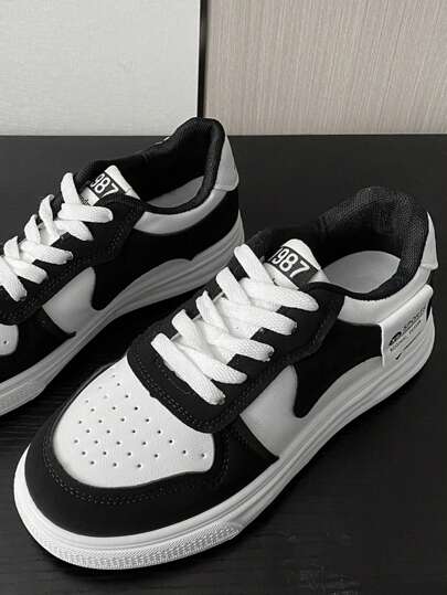 秋冬女士黑白时尚百搭休闲运动鞋，女式运动鞋