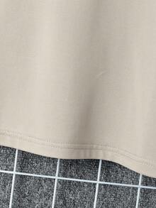 Men's Summer Crab Printed Round Neck Short Sleeve Casual T-Shirt With Slogan - Khaki - View 6