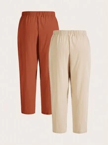 Elaquor Bequeme Leinenhose mit elastischem Bund und weitem Bein, atmungsaktiv und angenehm für den täglichen Gebrauch, Urlaub und den Arbeitsweg