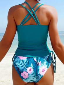 SHEIN Swim Débardeur de femme, Top de tankini à imprimé aléatoire, acheté pour l'été