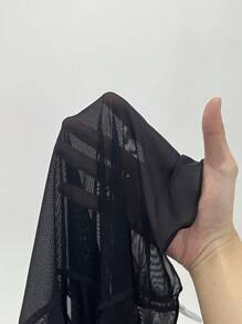 SHEIN MOD V-Neck Tie Front Bell Sleeve Versatile Top