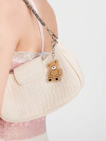 Kawaii 152970 Porte-clés et anneaux avec motif d'ours en peluche marron