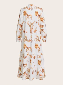 SHEIN Clasi Women's Random Printed Simple Daily Summer Dress