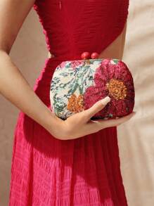 SHEIN VCAY Women's Floral Pattern Clutch Bag, Suitable For Daily Wear (Random) Valentines