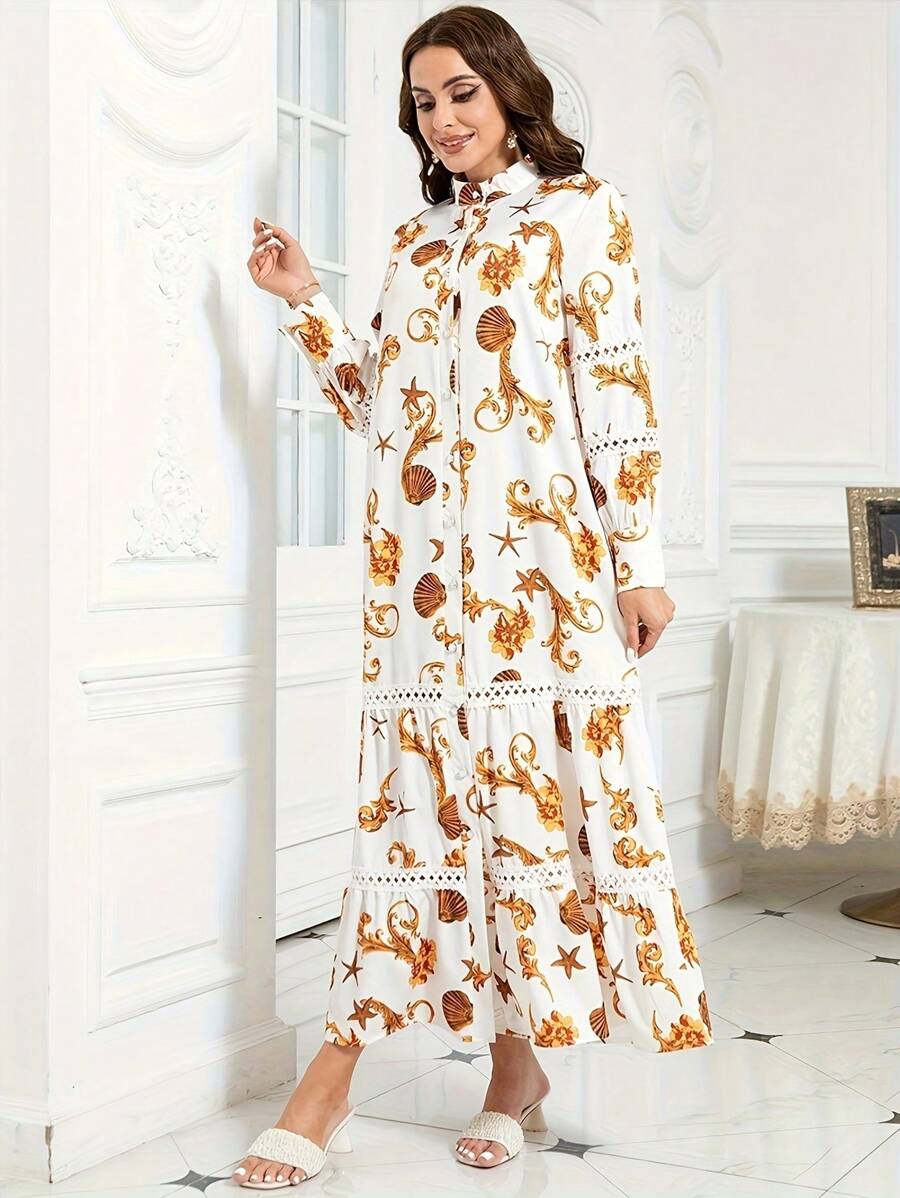 SHEIN Clasi Women's Random Printed Simple Daily Summer Dress