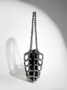 SHEIN BAE Ladies' Beaded Shoulder Bag For Dating And Banquet, Teenagers - Silver - View 4