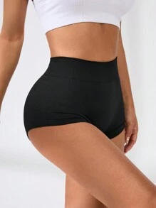 Slayform Yoga Shorts Sexy High Waist Booty Stretch Workout Exercise Hot ShortsWomen Sweat Short, Gym Short, Biker Short - Black - View 3