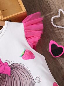 Sparklyn Holiday,Summer,TravelTween Girls' Printed Simple Daily Dress - Multicolor - View 3