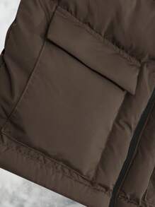 RueChic Men's Hooded Cargo Style Jacket With Multiple Pockets For Winter - Brown - View 4