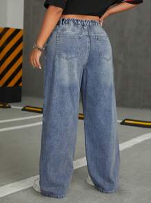 SHEIN ICON Quần Jeans Boyfriend Jeans ... - Màu xanh lam - Xem 2